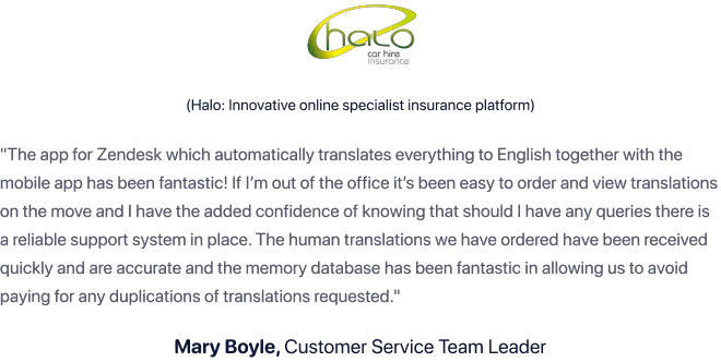 Halo review on Translate.com PDF Translation