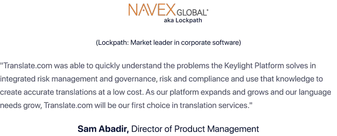 Navex review on Translate.com PDF Translation