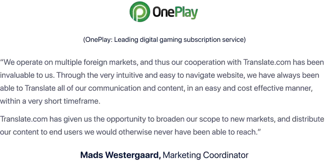 OnePlay review on Translate.com PDF Translation