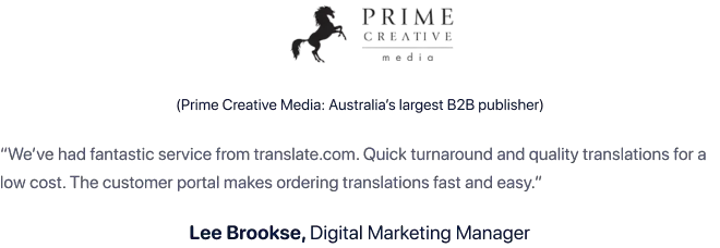 Prime Creative Media review on Translate.com PDF Translation