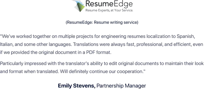 ResumeEdge review on Translate.com PDF Translation